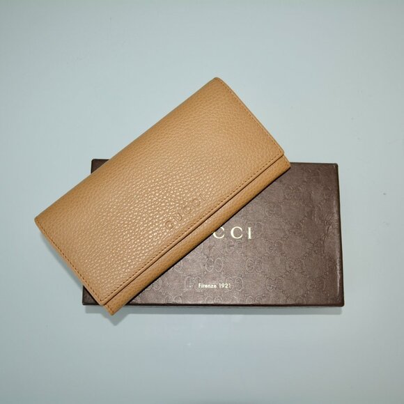 NWT GUCCI LEATHER CONTINENTAL WALLET - Picture 1 of 10